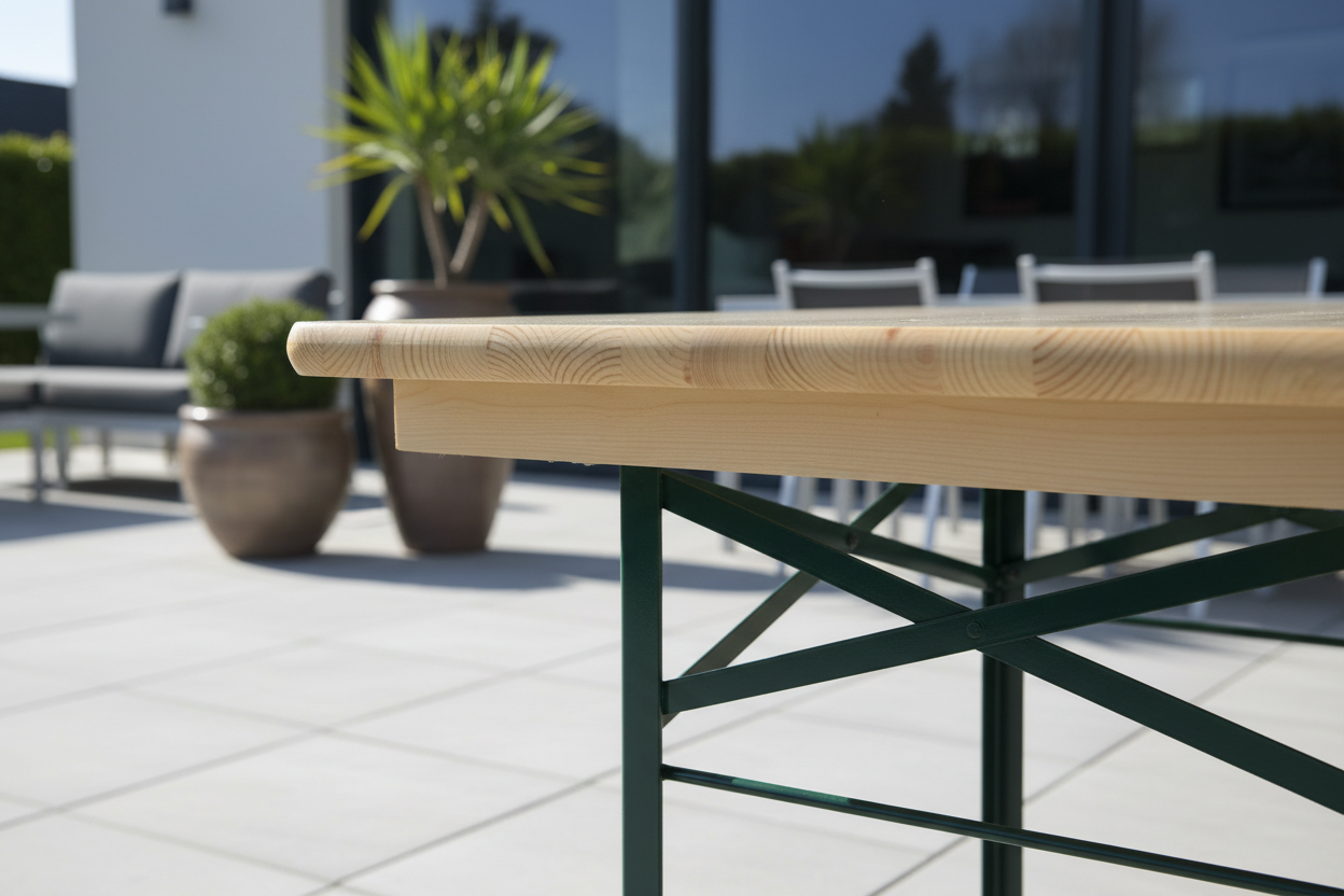 Close-up biertafel modern terras