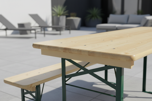 Close-up biertafelset modern terras