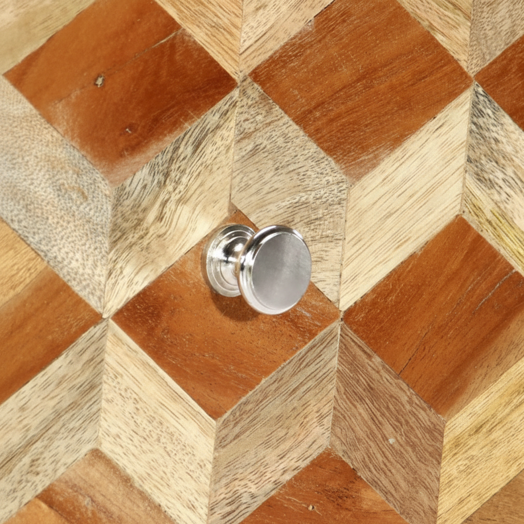 Close-up detail van geometrisch houtpatroon