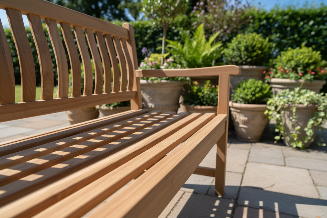 Close-up met terrasachtergrond