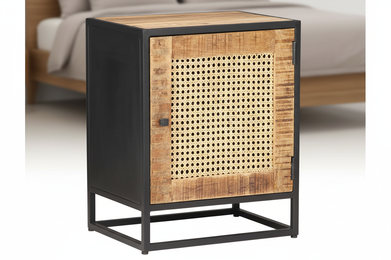 Close-up productfoto volledig nachtkastje Fomor