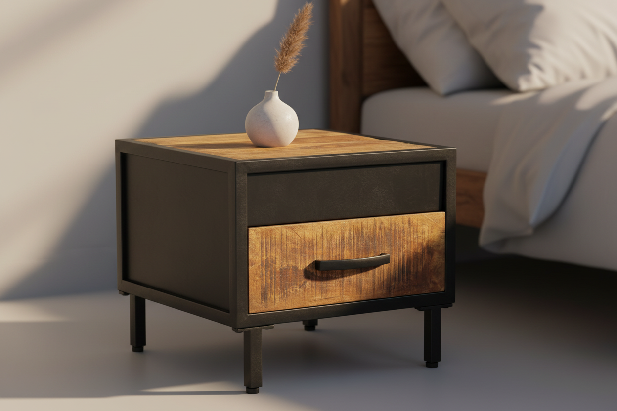 Close-up productfoto volledig nachtkastje