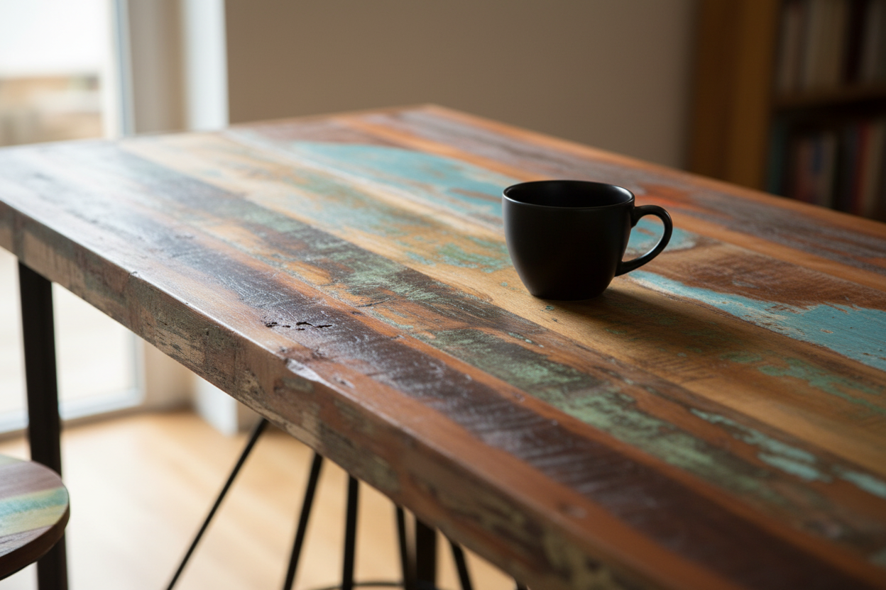 Close-up table surface with coffee