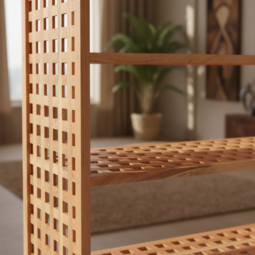 Close-up - walnotenhout nerf en afwerking