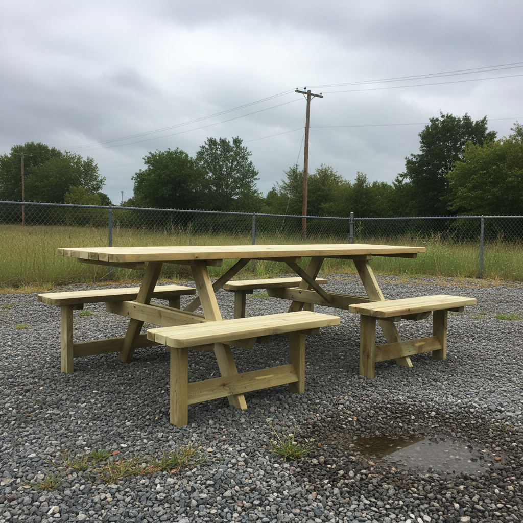 Comfort picknicktafel op grind