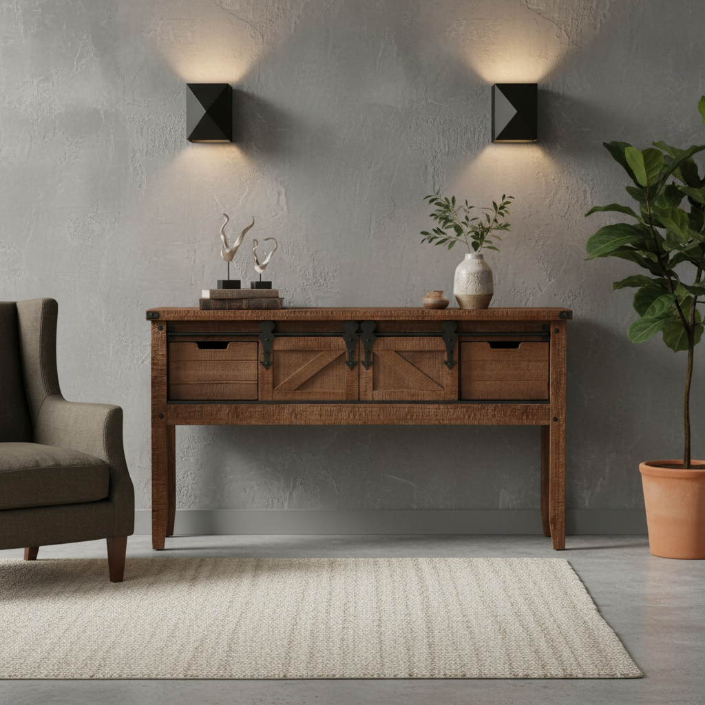 Contemporary rustic living space