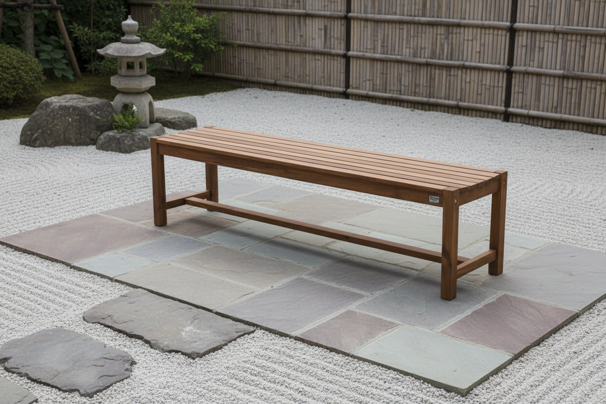 Court bank Japanse zen tuin