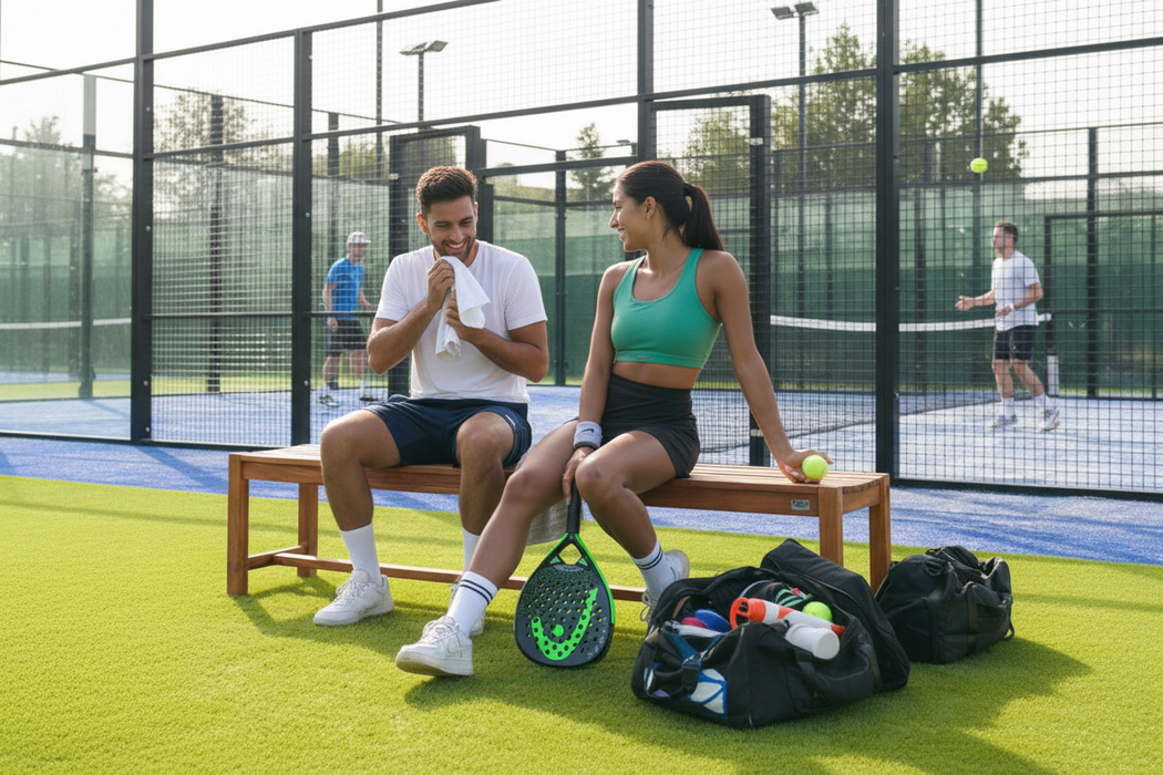 Court bank twee spelers pauze