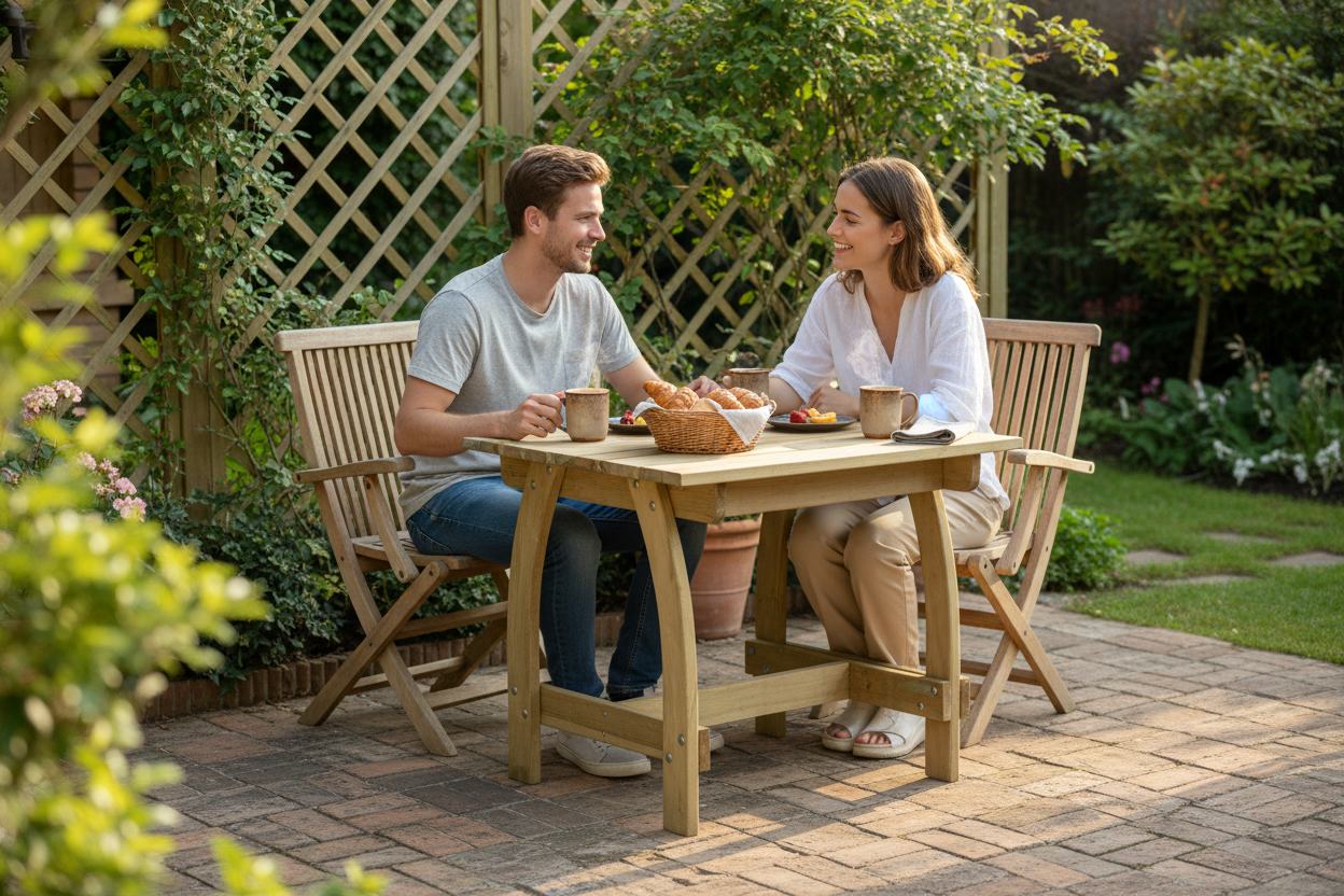 Cozy small terrace breakfast