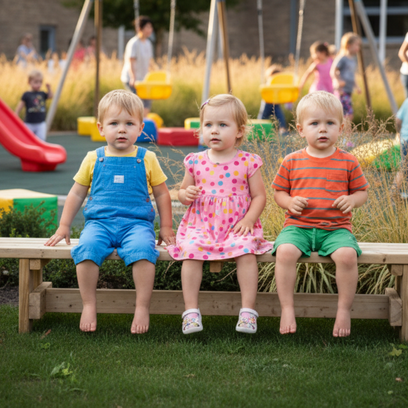Crèche - peuters met voeten op de grond