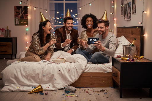 Diverse vriendengroep viert oudejaarsavond