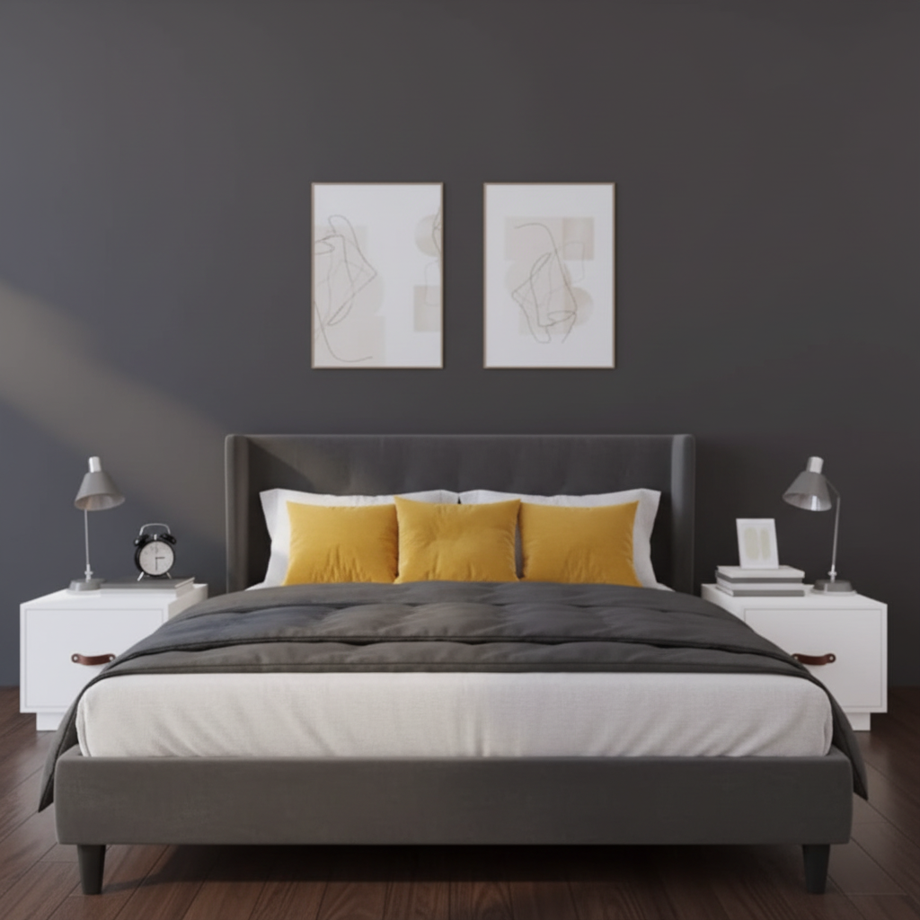 Donkergrijs met geel accent kleurenschema