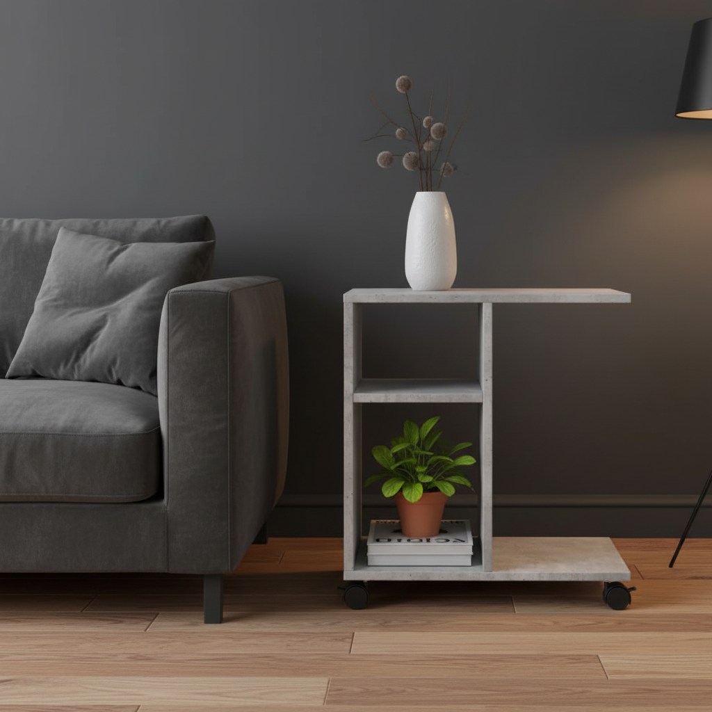 Donkergrijze muur setting