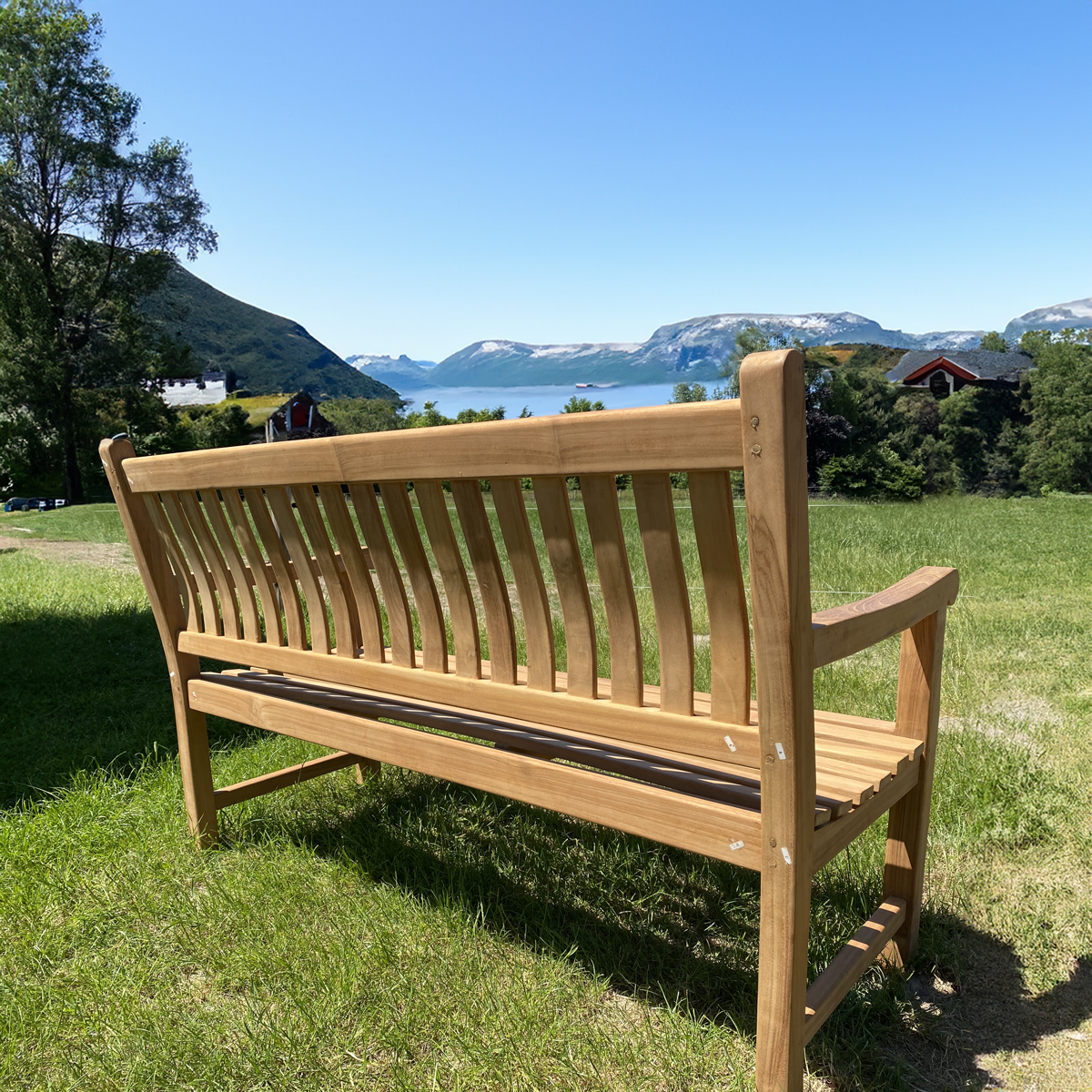 Banc de jardin en teck 150 cm | Dordogne | 5 cm d'épaisseur de jambe | Tekora