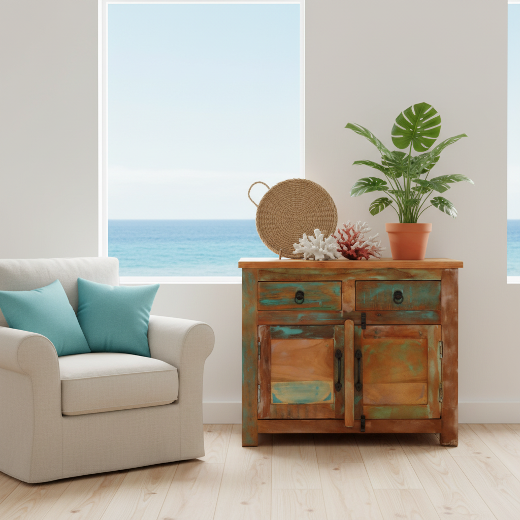 Dressoir in coastal living room