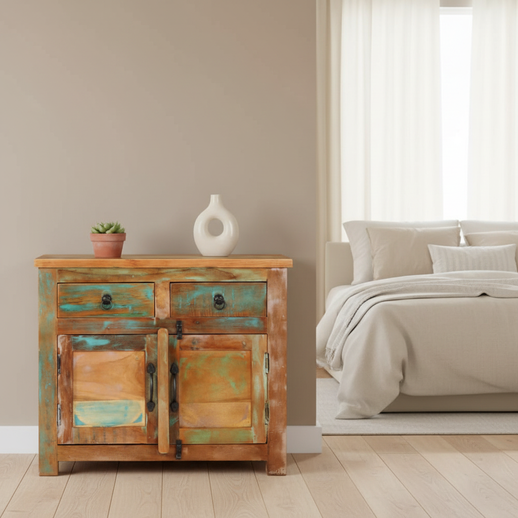 Dressoir in moderne slaapkamer