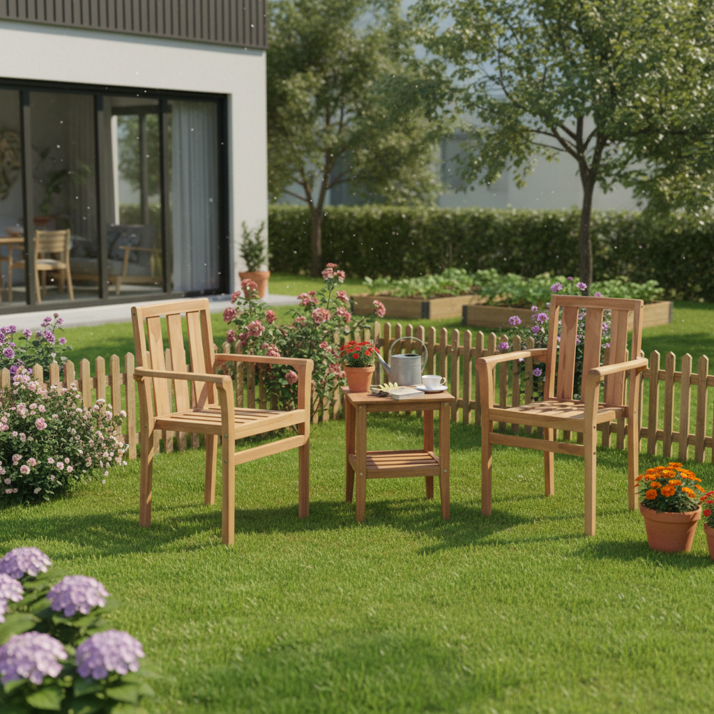 Eenvoudige achtertuin