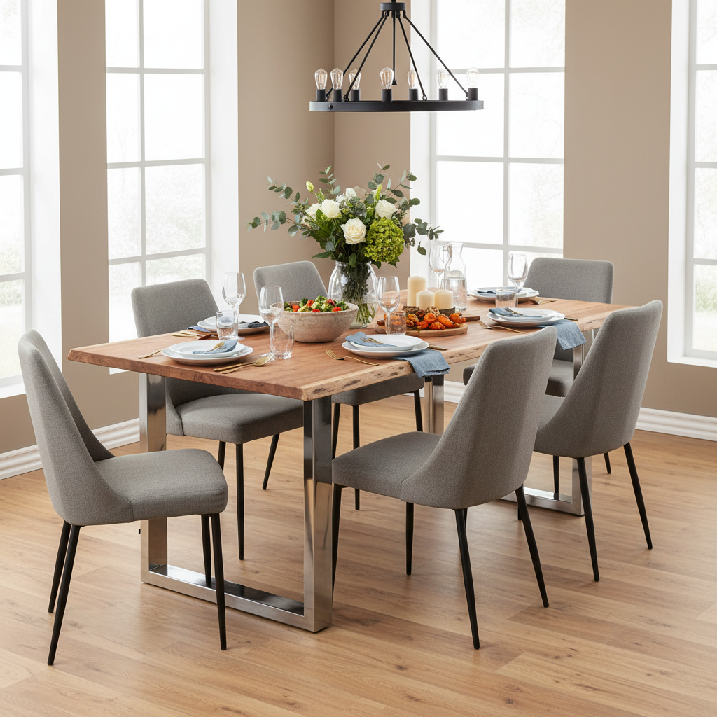 Eettafel met boomrand 200cm - rijk gestyleerd