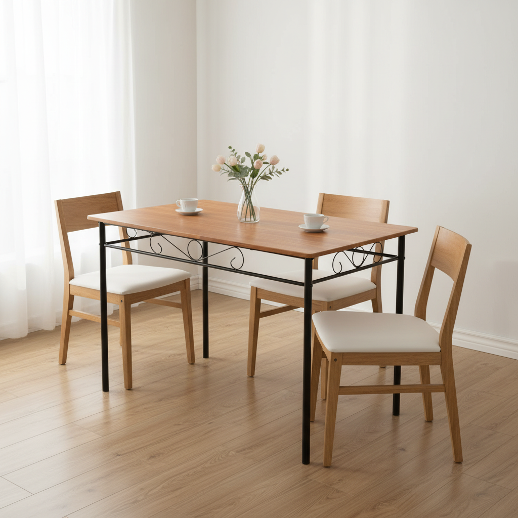 Eettafel met decoratief frame minimaal gestyleerd