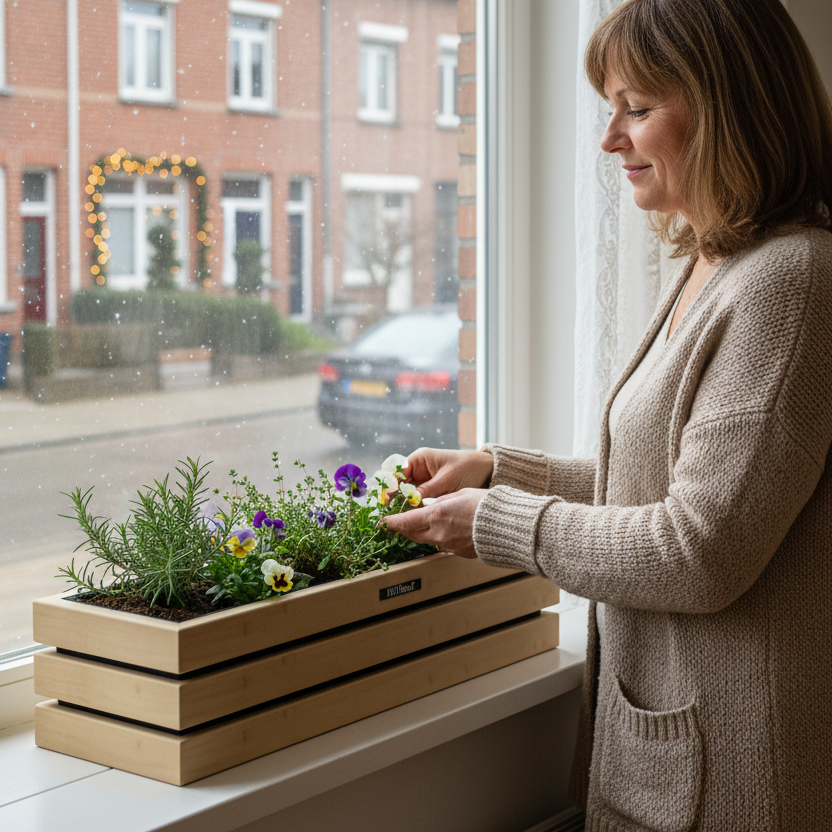 Elan Mini Bloembak vensterbank binnen winter