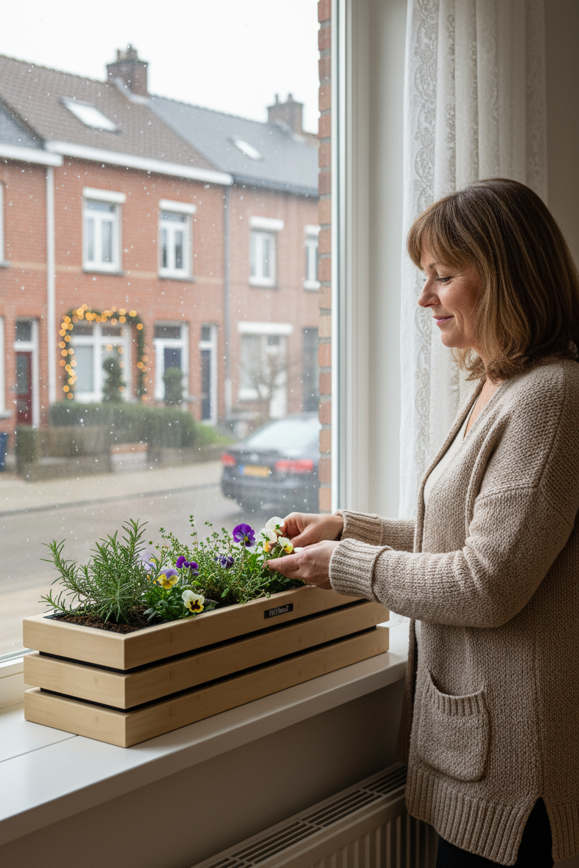 Elan Mini Bloembak vensterbank binnen winter