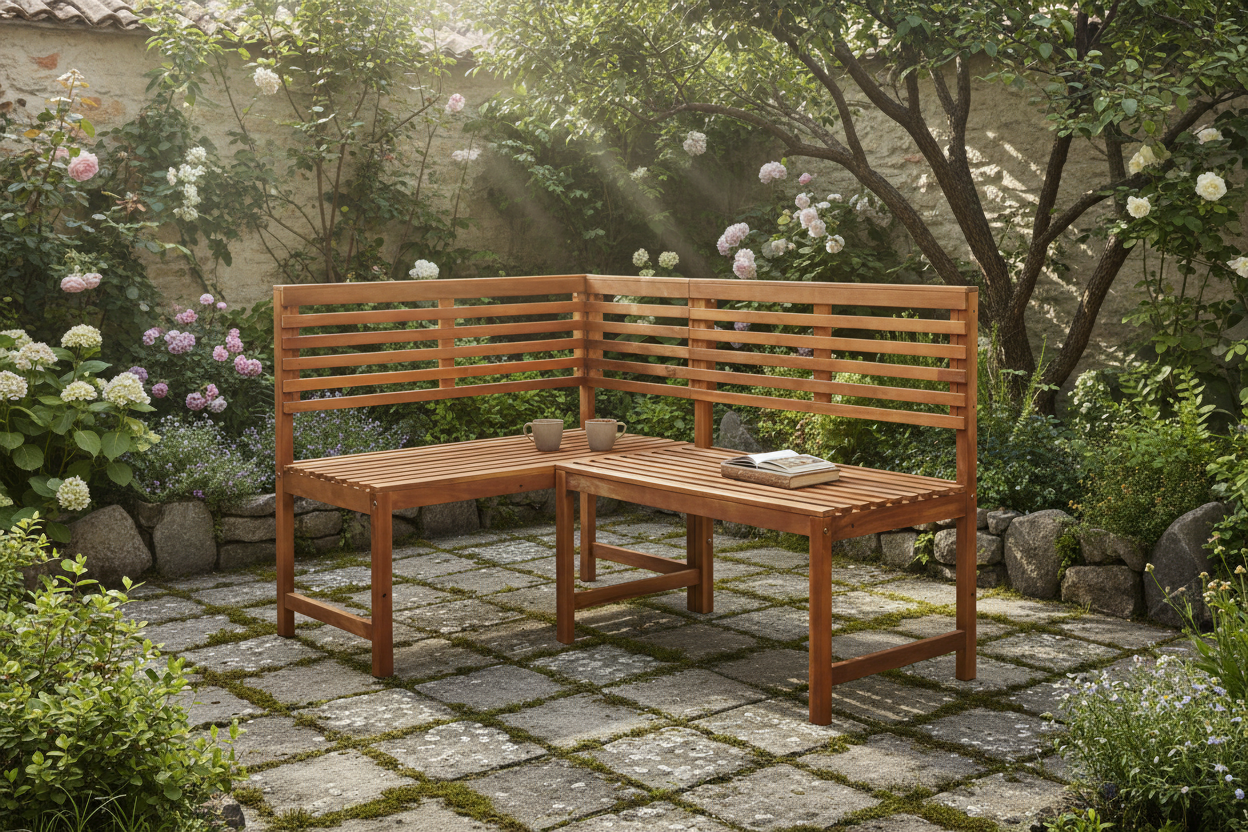 European courtyard lived-in