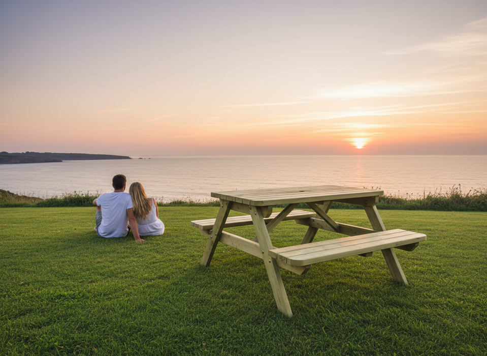 Picknicktafel 140 cm KING ® / 4cm dikte