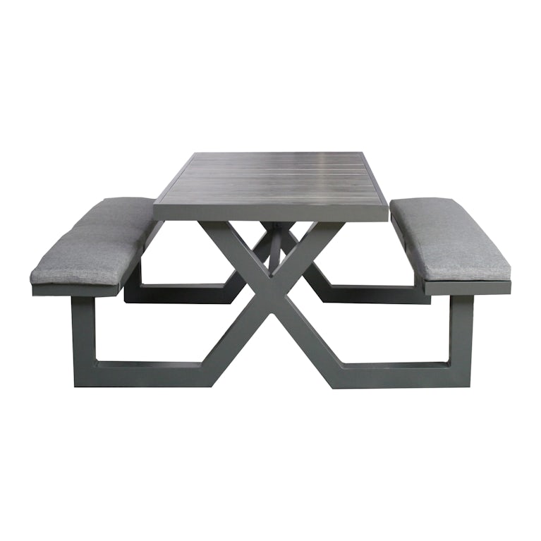 Aluminium picknicktafel 160 cm - Antraciet