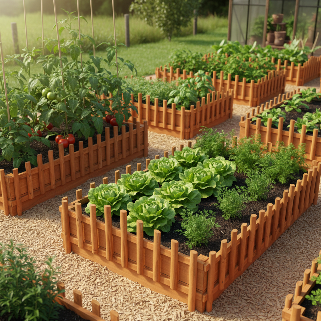Gazonrand bij moestuin