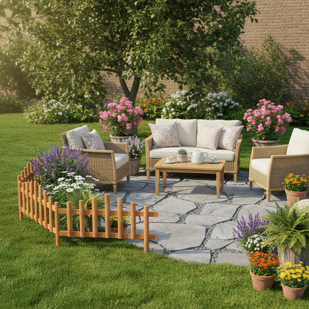 Gazonrand bij terras