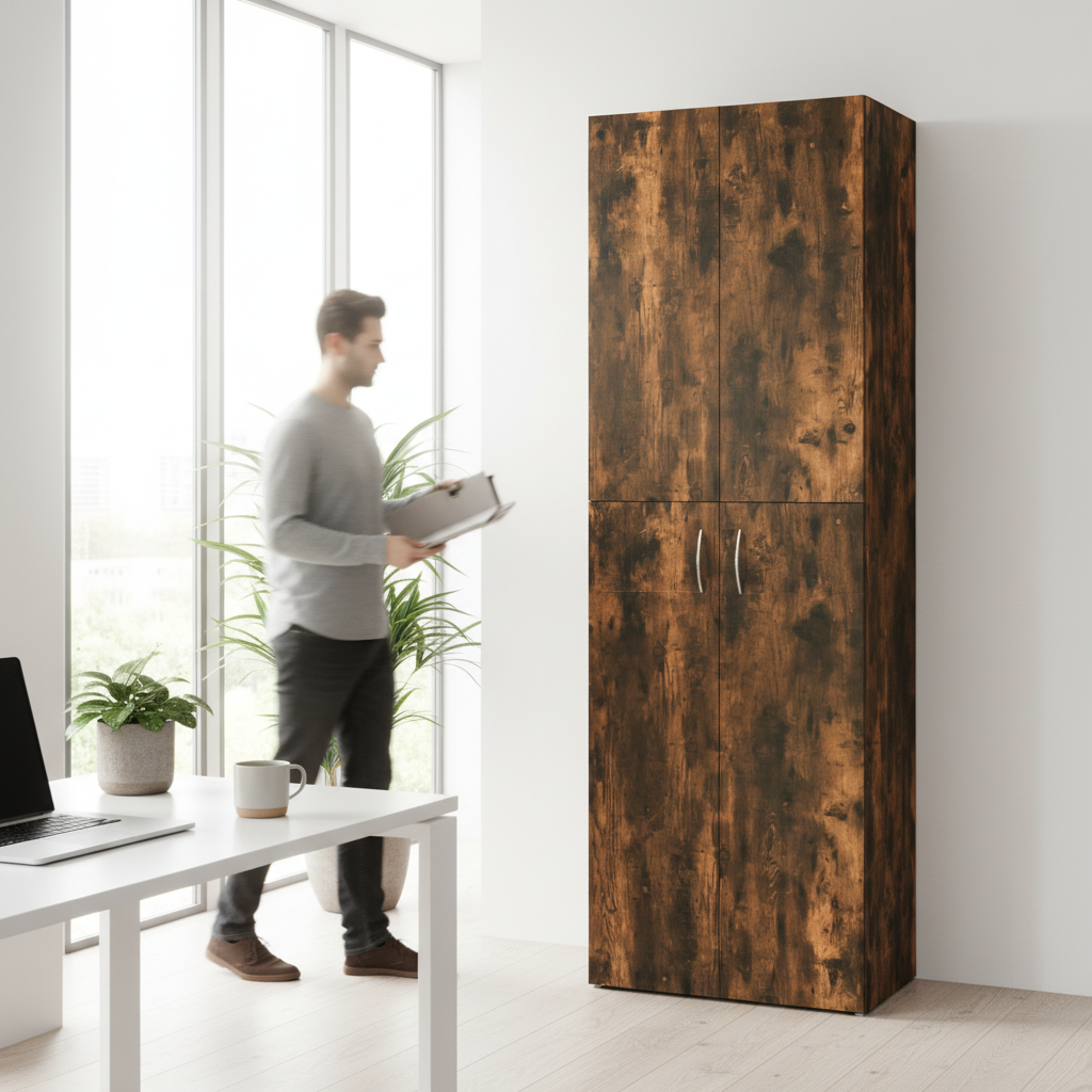 Gerookt eiken kantoorkast met lifestyle moment