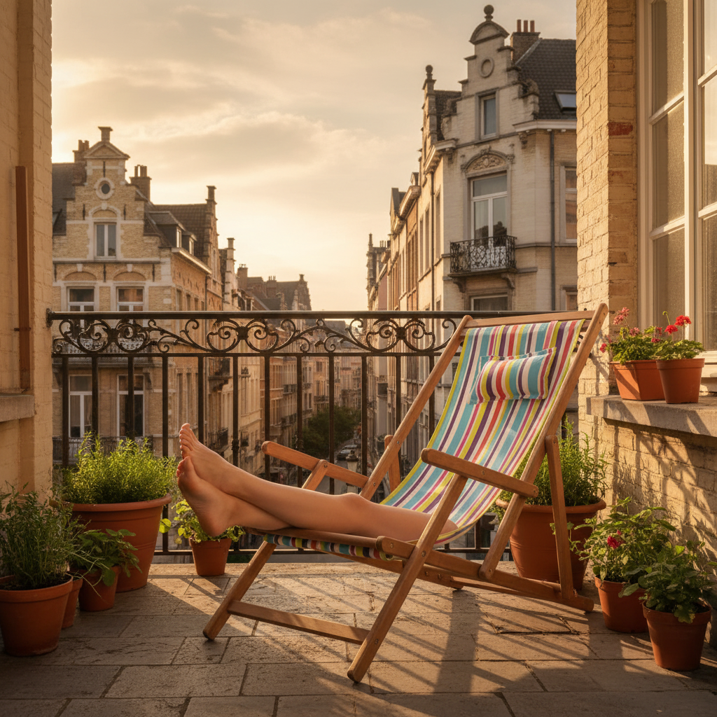 Gestreepte strandstoel