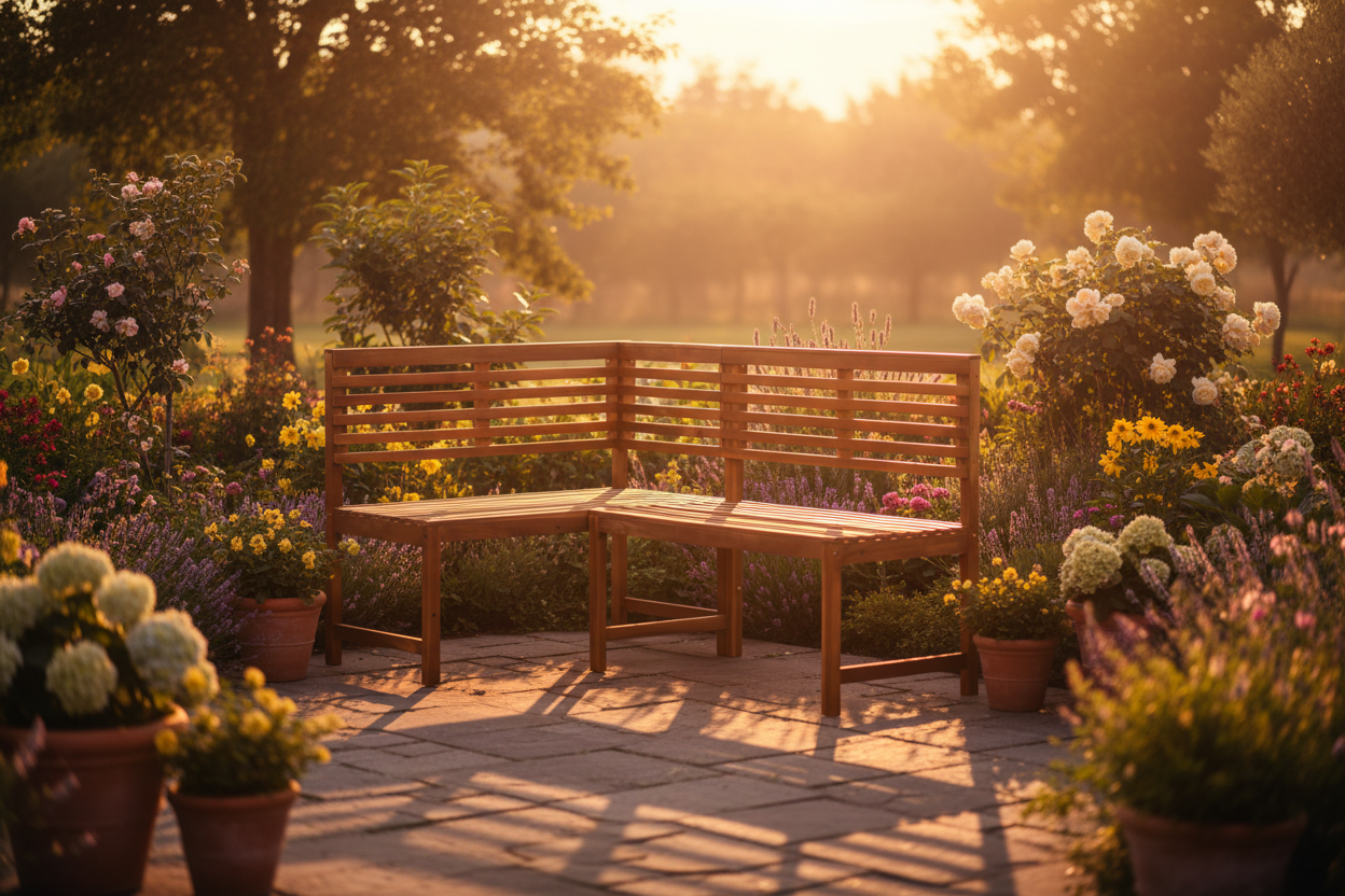 Golden hour garden shot