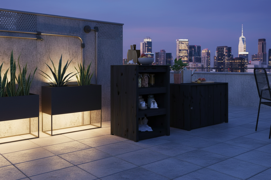 Grenova zwart hout industrial rooftop