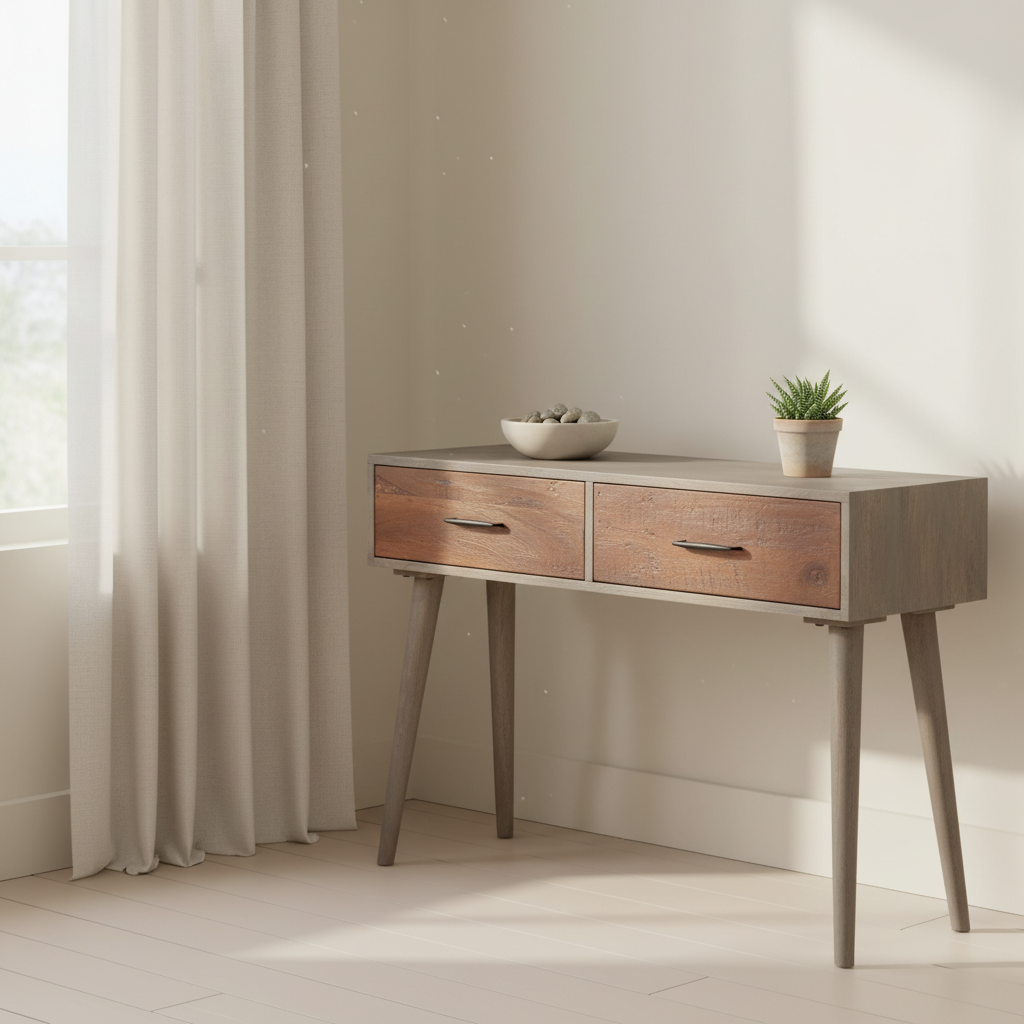 Grey wood Japandi bedroom