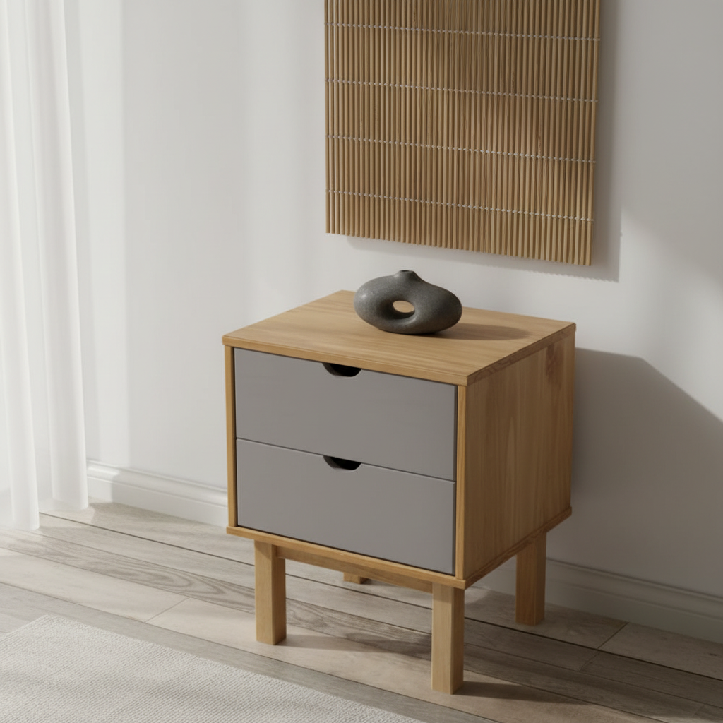 Grijs nachtkastje zen
