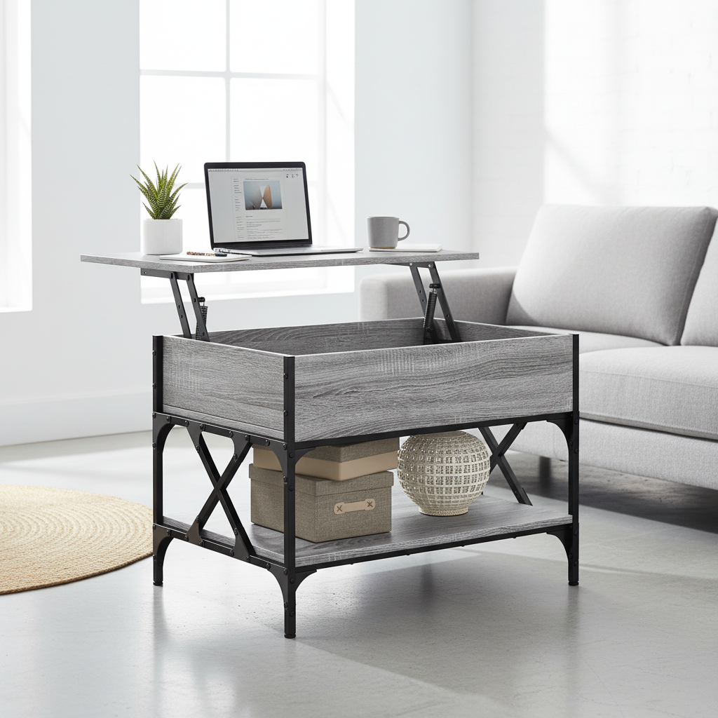 Grijs sonoma met laptop en koffie - thuiswerken