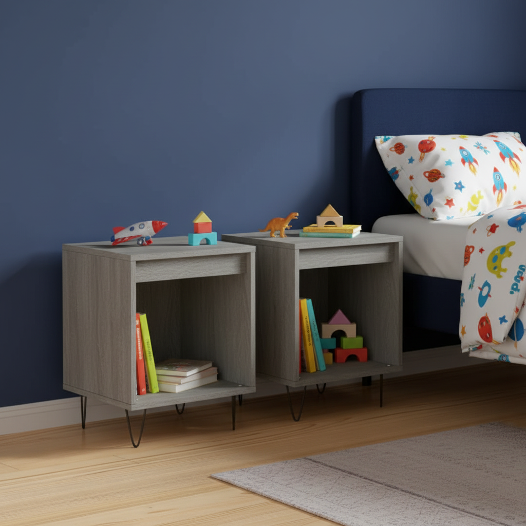 Grijs Sonoma nachtkastjes in jongenskamer