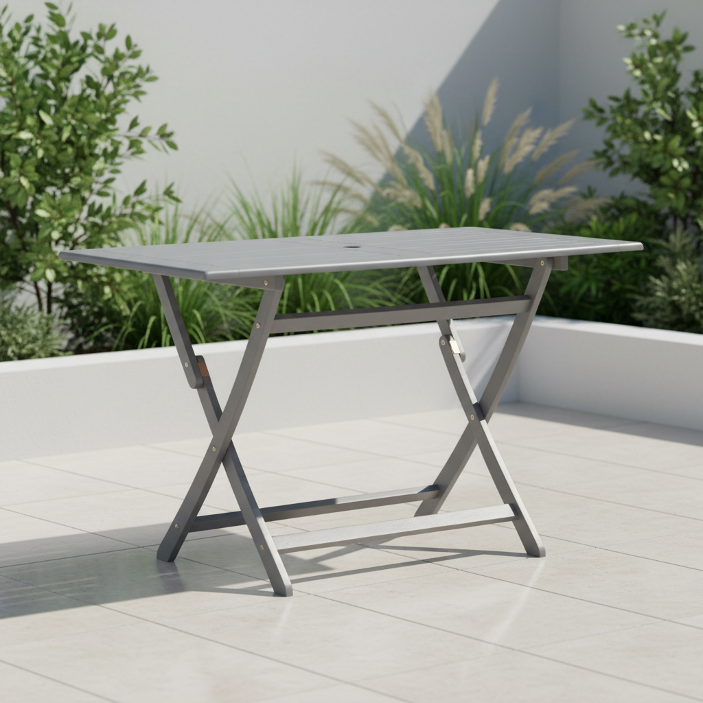 Grijze rechthoekige tafel