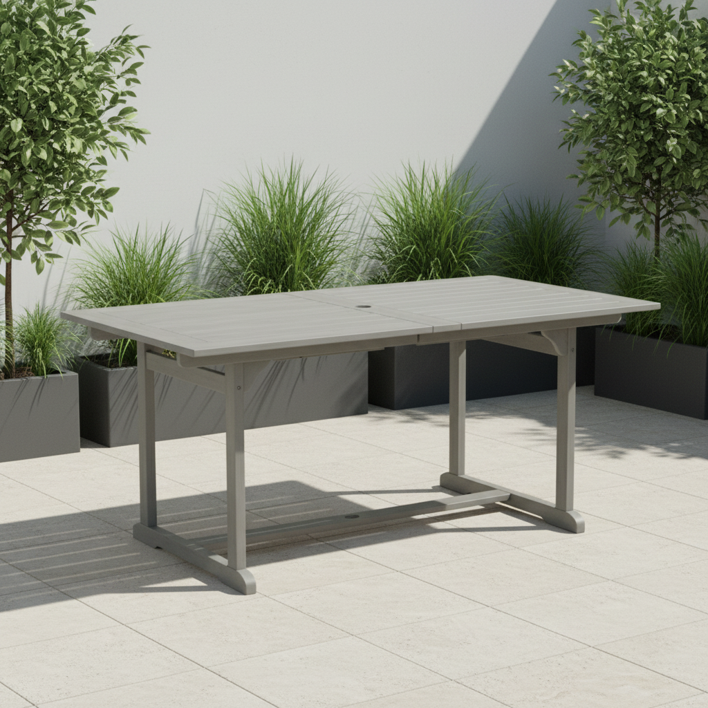 Grijze uitschuifbare tafel