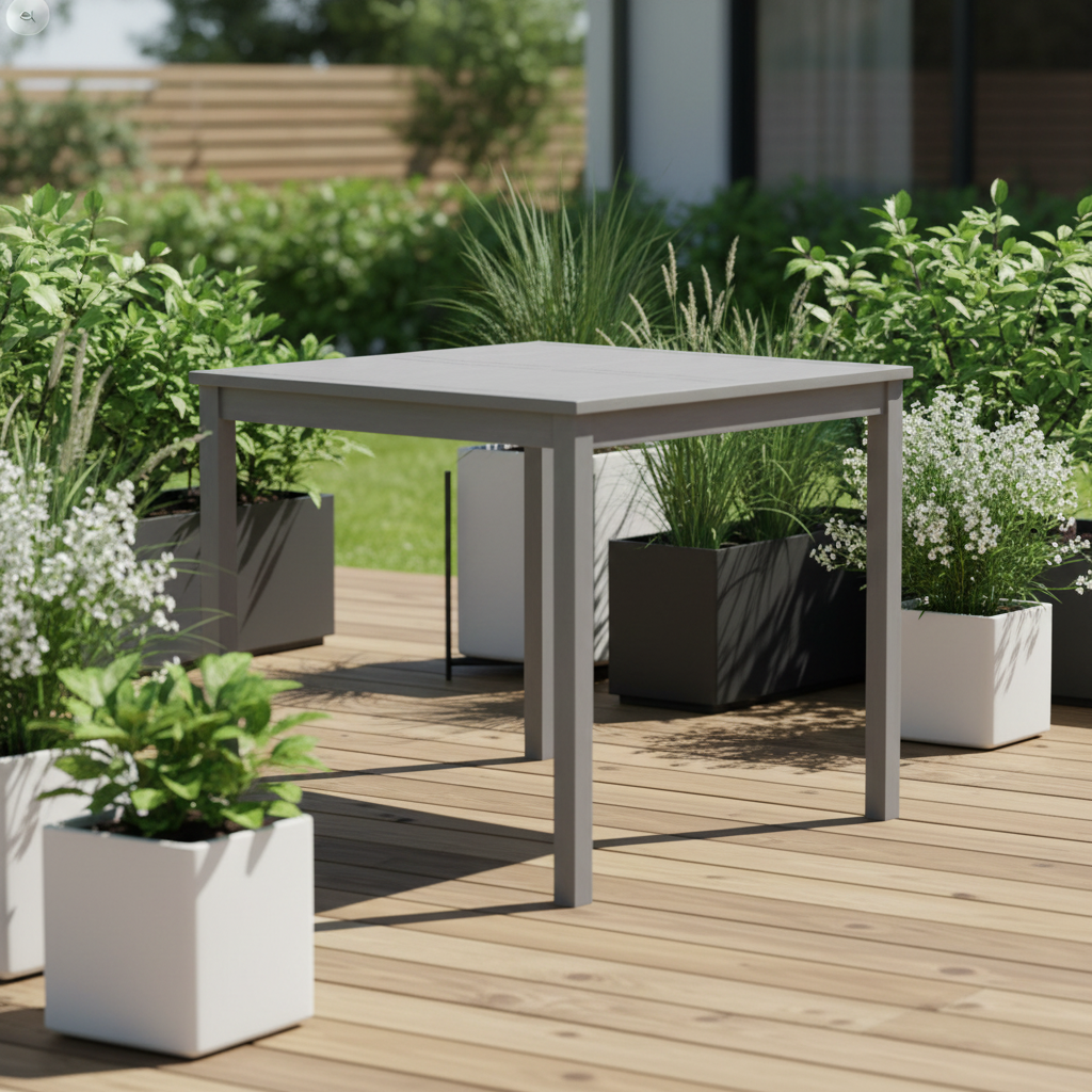 Grijze vierkante tafel Scandinavisch