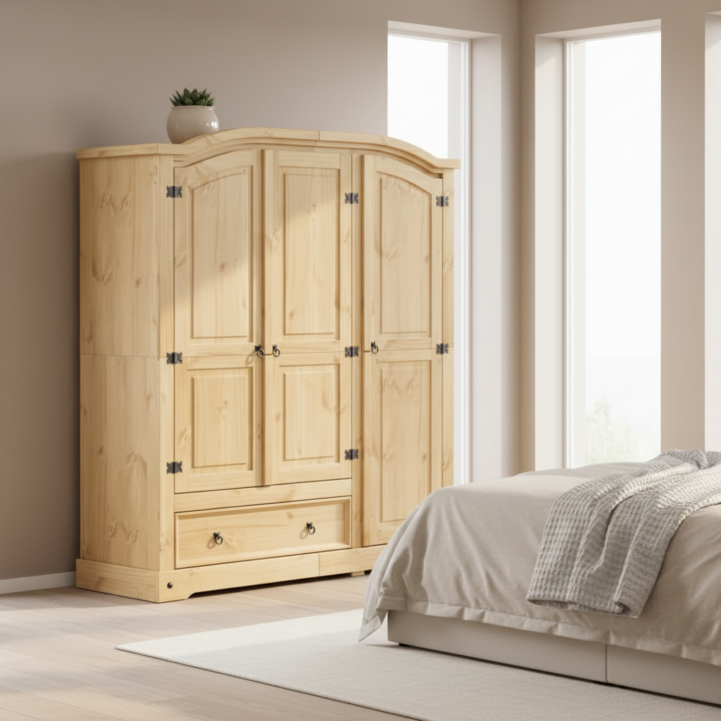 Grote kledingkast in moderne slaapkamer