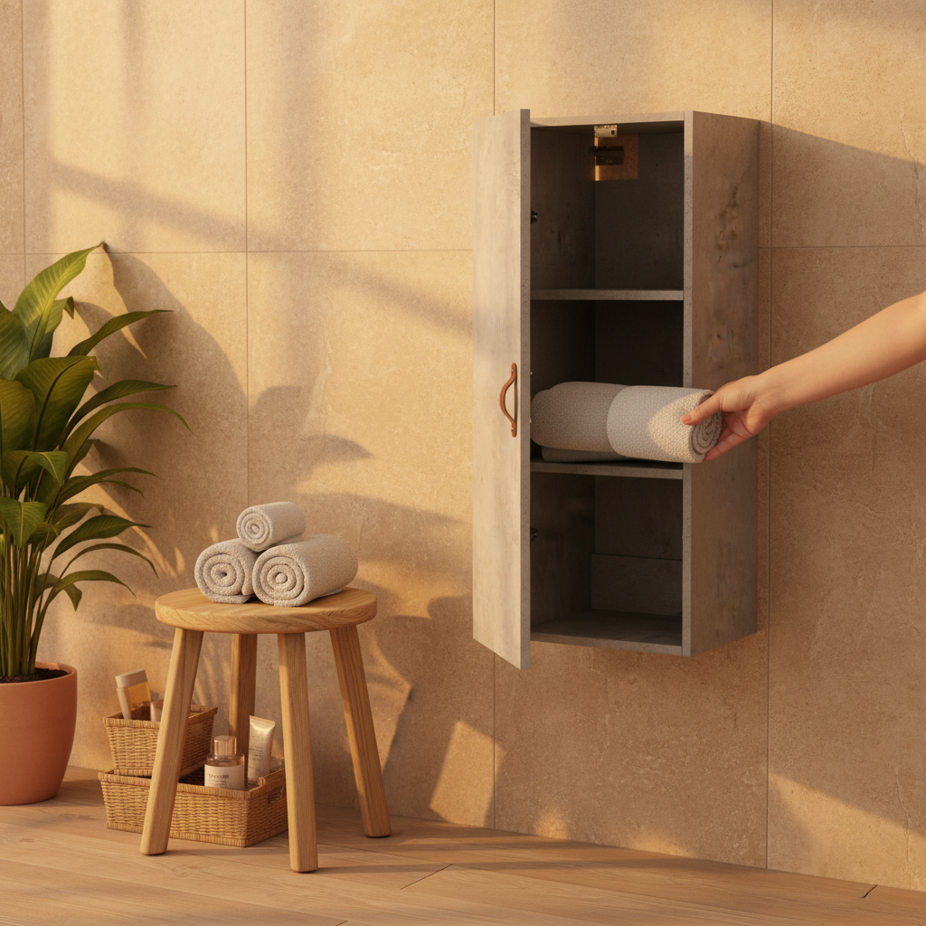 Hangkast in warme wellness badkamer