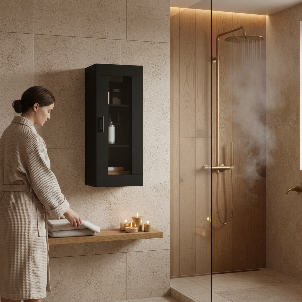 Hangkast in wellness badkamer