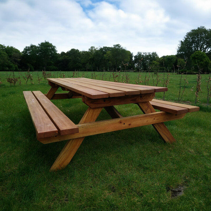 Ruime hardhouten picknicktafel - 250 x 160 cm