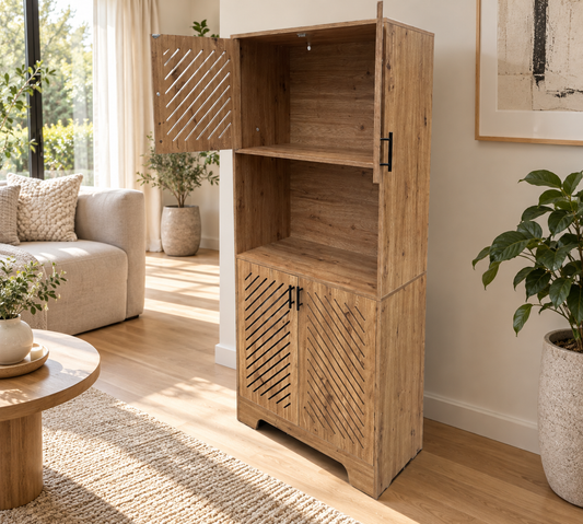 Mason – Buffet de Cuisine Rustique avec Station de Recharge