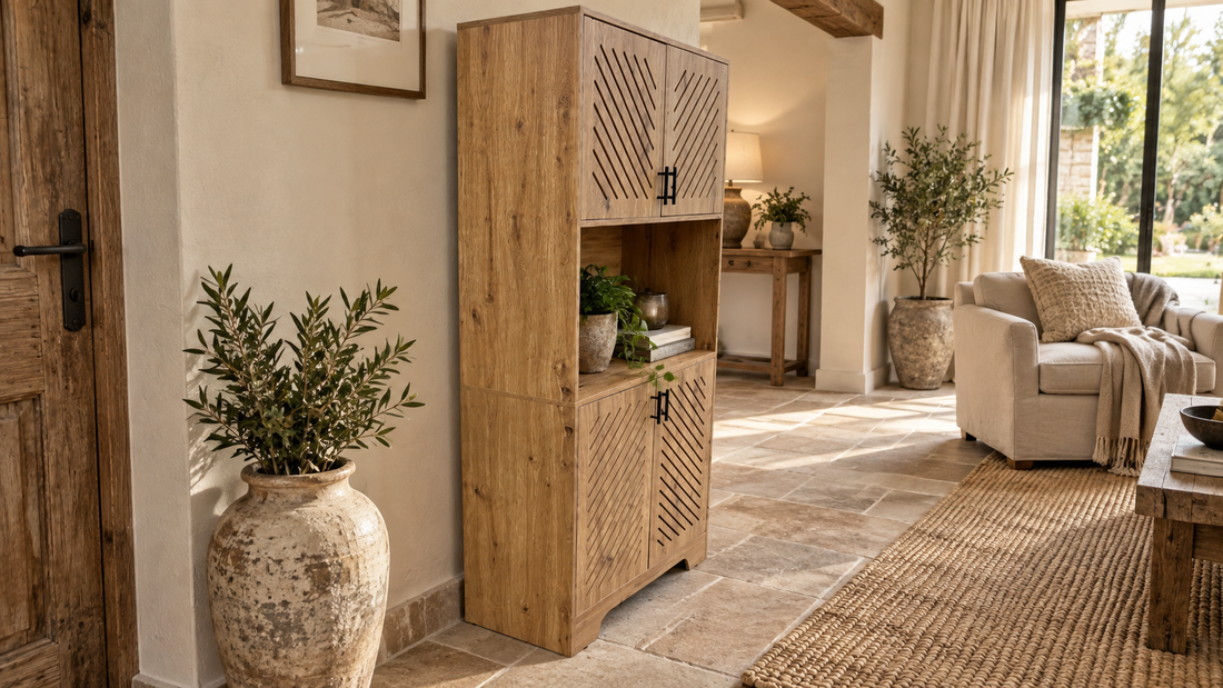 Mason – Rustic Kitchen Cabinet with Charging Station 180cm