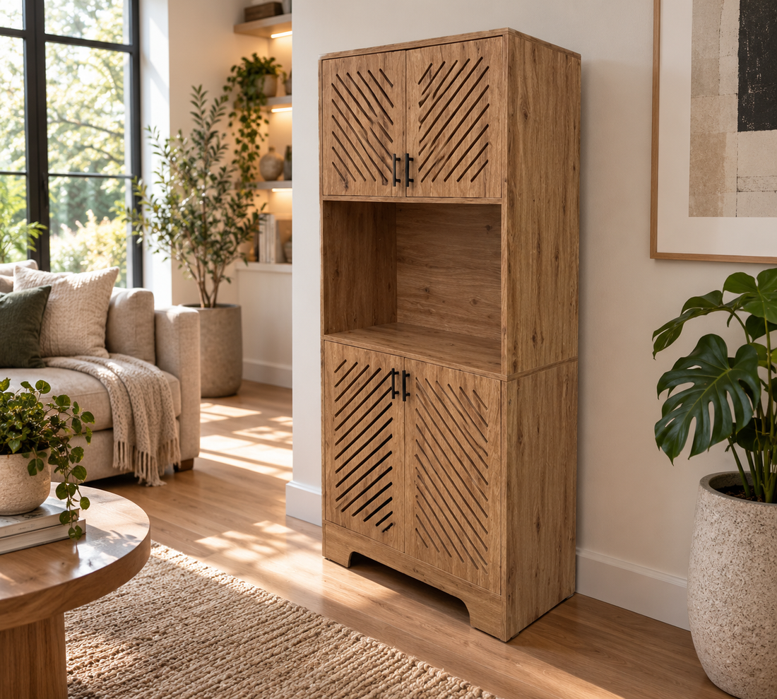 Mason – Rustic Kitchen Cabinet with Charging Station 180cm