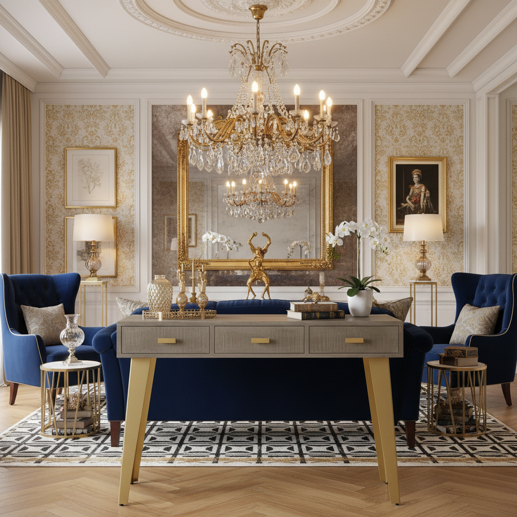 Hollywood Regency living room