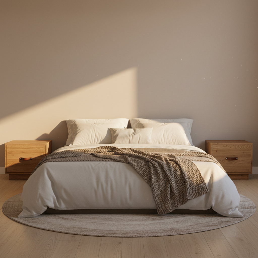 Honingbruin bed tussen 2